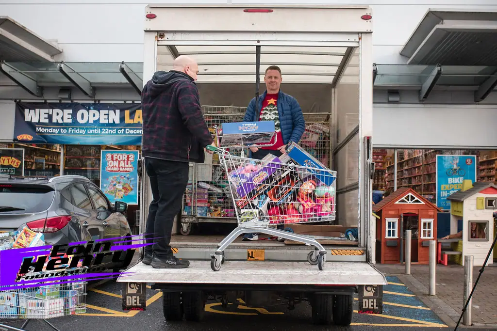 Toys being loaded for the Eoin Henry Foundation Toy Drive